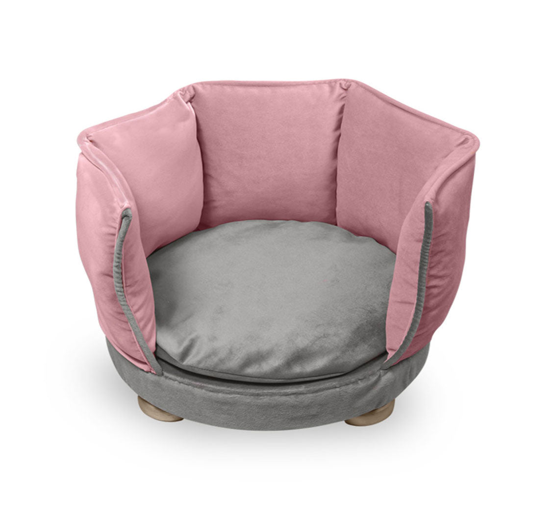 cat-bed-nest-cosy-removable-cushion-pink-grey-velvet-premium-design-Aristopet
